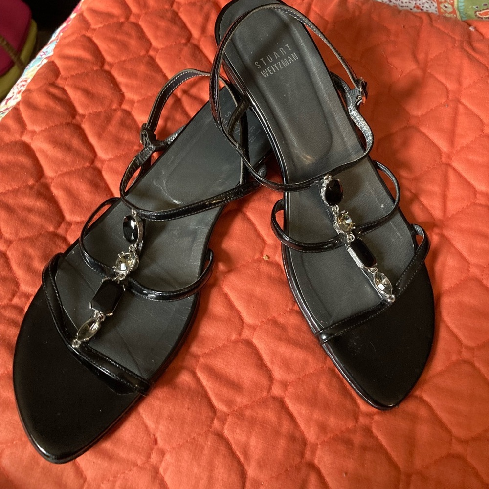 Stuart Weitzman rhinestone straps sandals size 7